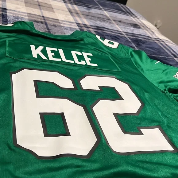 Philadelphia Eagles 🦅 #62 Jason Kelce Kelly Green On Field NFL Nike Jersey - Picture 10 of 11